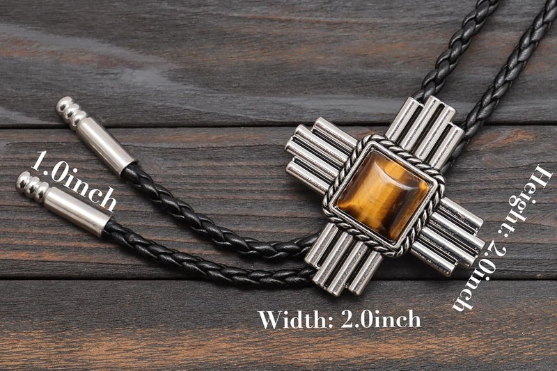 Wentur Stone Bolo Ties for Men Western - Vintage Cowboy Bolo Tie for Women Western Costume Accessories - Image 3